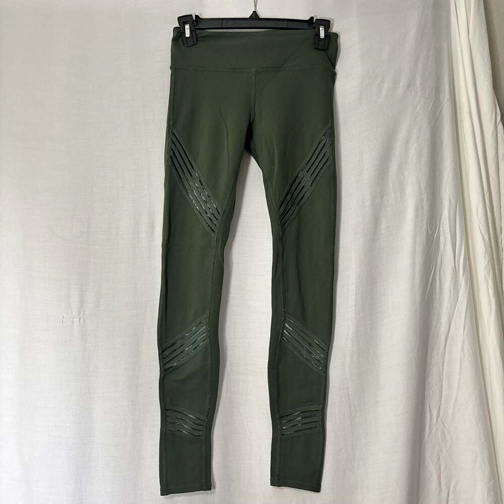 Alo Yoga Women's High-Waist Mesh Detail Moto Leggings in Hunter Green